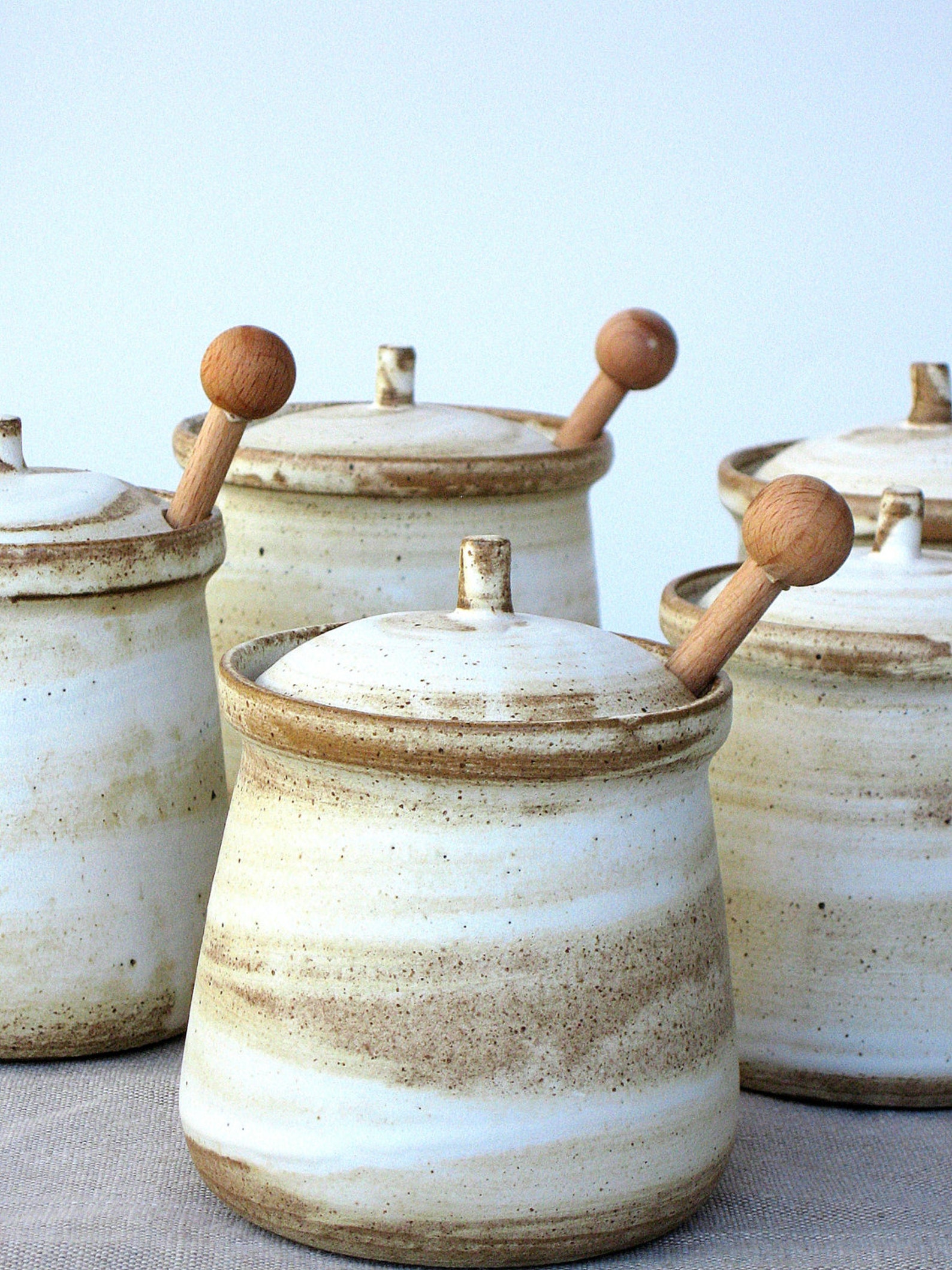 Ceramic Honey Pot Ceramic Jar With Lid Sugar Jar Ceramic Etsy