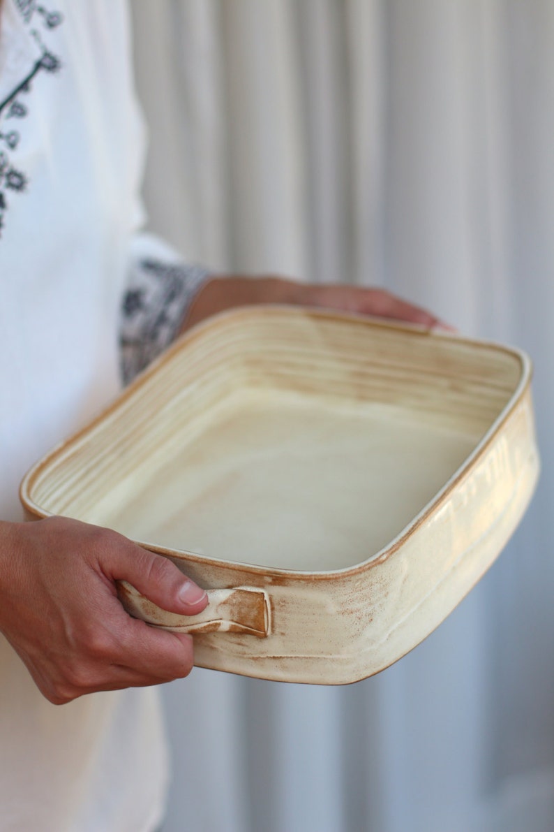 Large Ceramic Dish, Casserole dish, New Home Gift, Ceramic wedding gift, Ceramic new home gift Creamy White