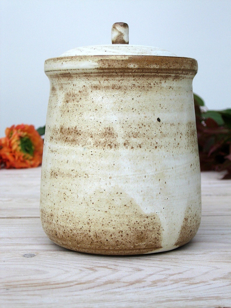 Pottery Storage Jar With Lid Ceramic Salt Cellar Pottery Etsy
