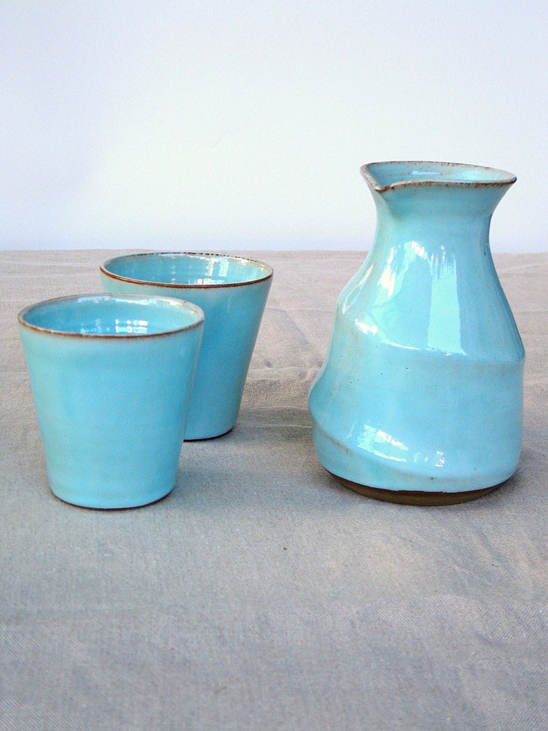 Turquoise Pottery Mug, Ceramic Coffee Mug Tumbler, Light Blue Tumbler, Coffee Tumbler, Ceramic Tumbler, Wine Tumbler, Handmade Coffee Mug image 6