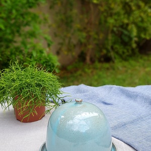 Turquoise Ceramic Butter Keeper, Ceramic Butter Dish, Butter Crock image 2