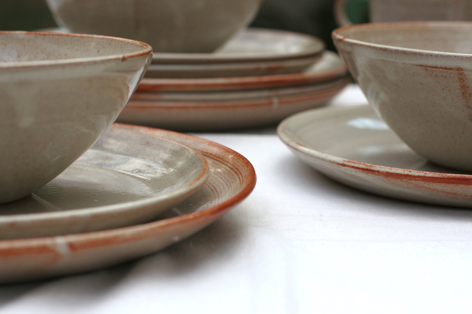 White Pottery Dinnerware Set Handmade Ceramic Dinnerware Etsy