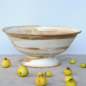 Large Ceramic Pedestal Bowl, Pedestal Fruit Bowl, Footed Ceramic Bowl, Pedestal Dish image 3