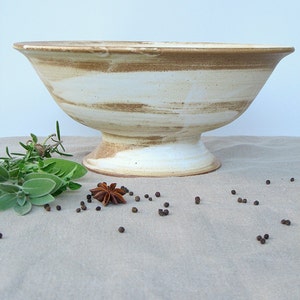 Large Ceramic Pedestal Bowl, Pedestal Fruit Bowl, Footed Ceramic Bowl, Pedestal Dish image 2