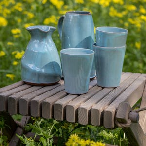 Turquoise Carafe, Water Carafe, Bedside Carafe, Ceramic Wine Carafe image 3