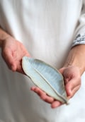 Ceramic Leaf Dish, Light Blue Jewelry Plate, Wedding Favor product logo
