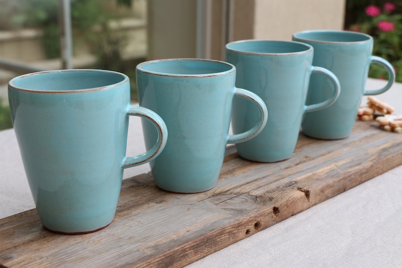 2 Pottery Mug Set, Ceramic Cup Set, Coffee Mugs Set image 2