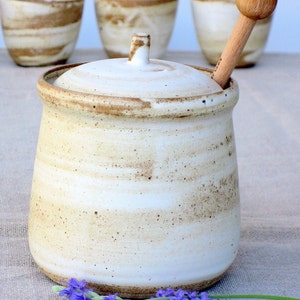 Ceramic Honey Pot, Ceramic Jar With Lid, Sugar Jar, Ceramic Salt Cellar ...