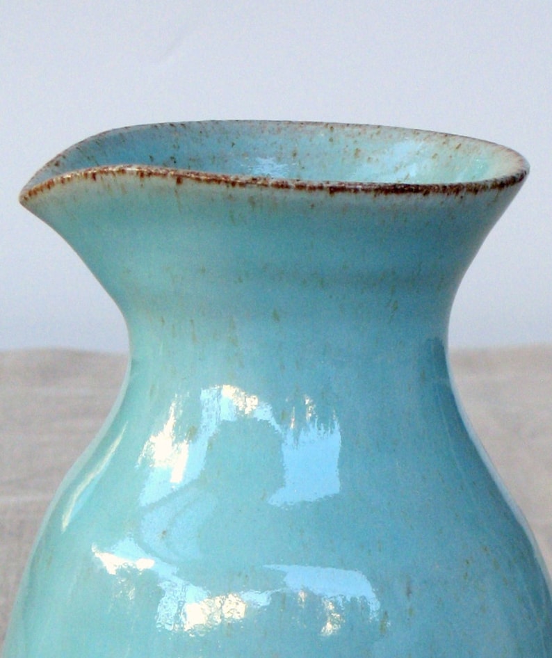 Turquoise Carafe, Water Carafe, Bedside Carafe, Ceramic Wine Carafe image 6