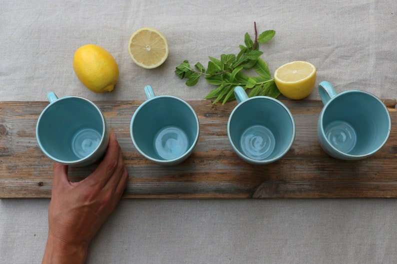 2 Pottery Mug Set, Ceramic Cup Set, Coffee Mugs Set image 3