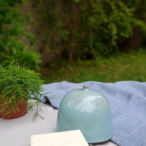 Turquoise Ceramic Butter Keeper, Ceramic Butter Dish, Butter Crock image 5