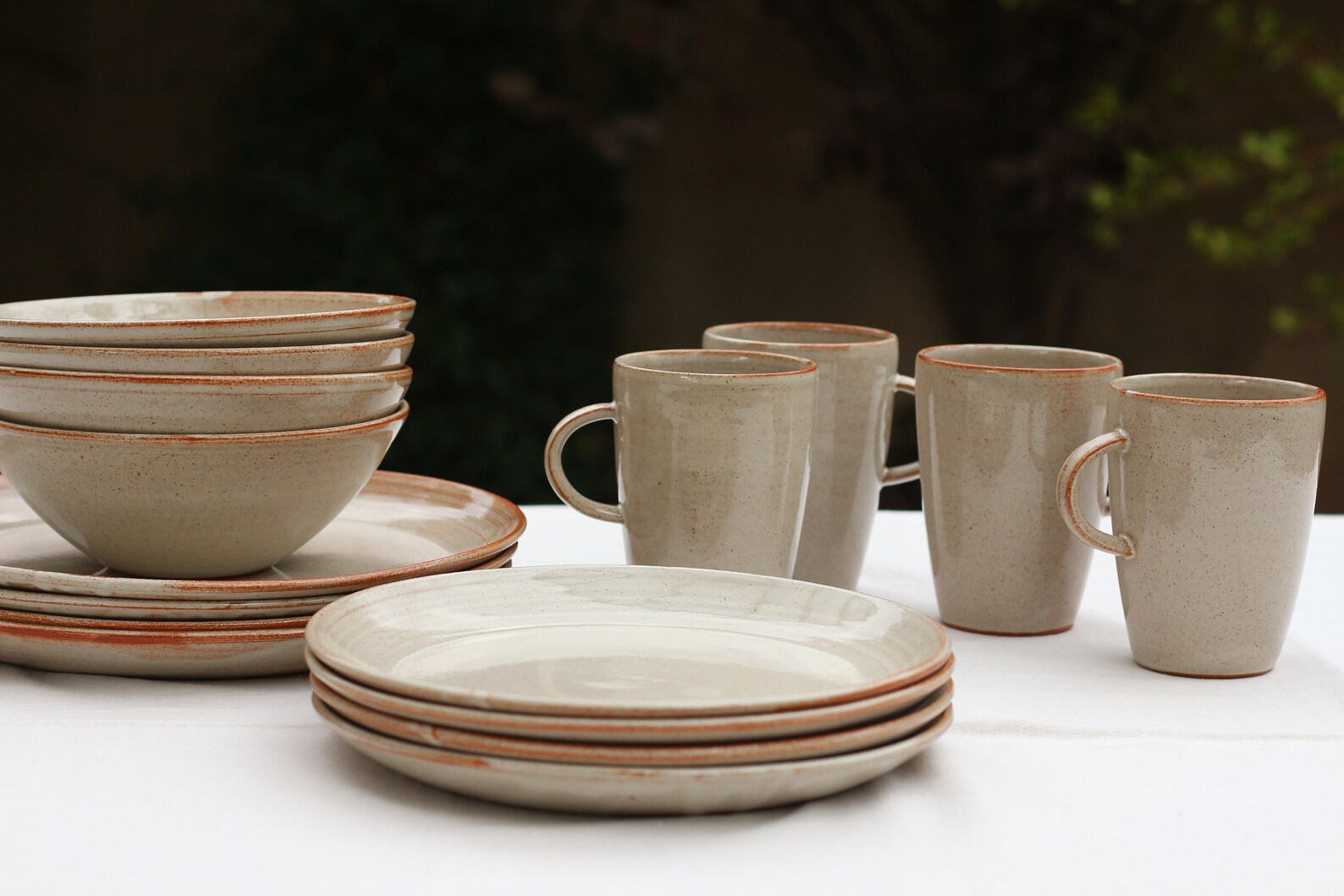 White Pottery Dinnerware Set Handmade Ceramic Dinnerware Etsy
