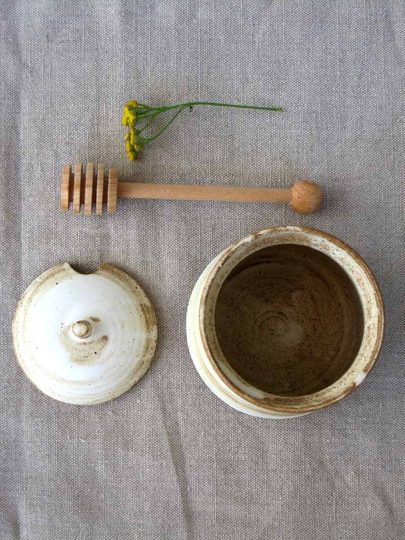 Ceramic Honey Pot Ceramic Jar With Lid Sugar Jar Ceramic Etsy
