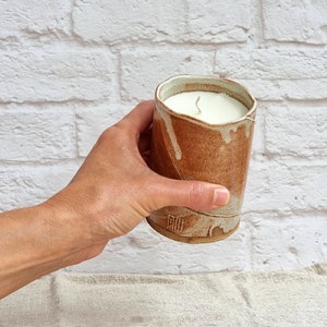 Ceramic Scented Candle,  Rustic Hand Poured Candle