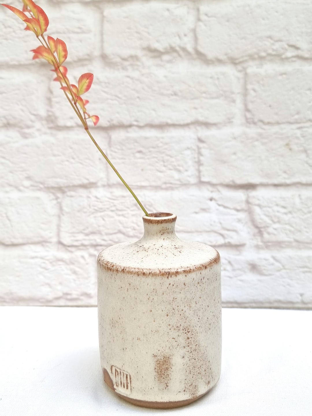 Handmade Speckled Ceramic Bud Vase – Minimalist Farmhouse Decor - Etsy