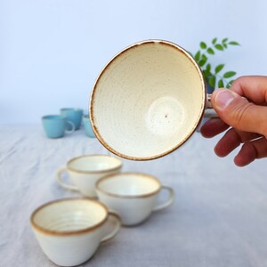 Cappuccino Cup, Rustic Coffee Mug, White Ceramic Mug image 4