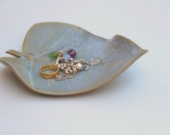 Ceramic Leaf Plate, Bridesmaid Gift, Jewelry Dish