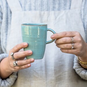 2 Pottery Mug Set, Ceramic Cup Set, Coffee Mugs Set image 5