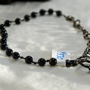 Mini Stones Black Banded Agate - Model 330 Wristlet Bracelet Keychain