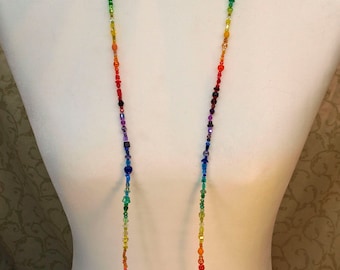 Rainbow Menagerie - Small Double Rainbow - Model 186 Glasses and Mask chain necklace