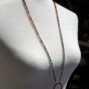 Mini Stone Rounds Graduated Tones - Model 230 Lanyard Badge Holder Necklace