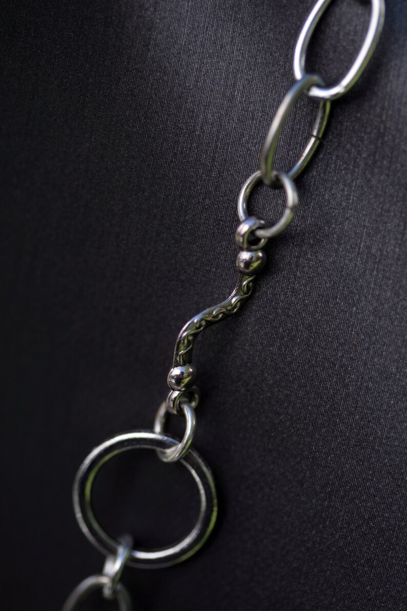Lanyard Chain Lanyard Silver Chain Badge Holder Etsy