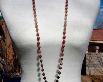 Stones Pink Graduated Tones - Model 243 Lanyard Badge Holder Necklace