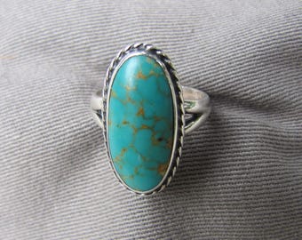 Vintage Navajo turquoise sterling silver ring