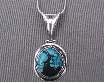 Vintage Signed MP Sterling Silver Native American Navajo Turquoise