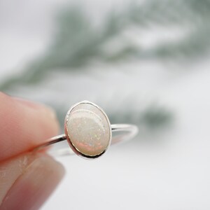 Mintabie Australian Opal Ring, Sterling Silver, Size 4.75
