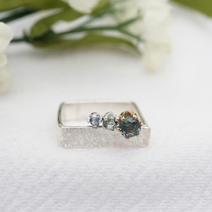 Unique Square Montana Sapphire ring
