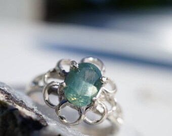 Brilliant teal Montana Sapphire ring, 1.4ct