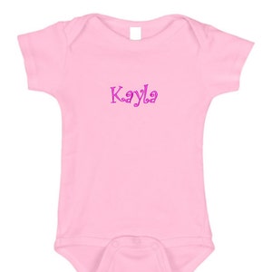 Personalized Baby Onesie Pink Embroidered with Your Baby&#39;s Name