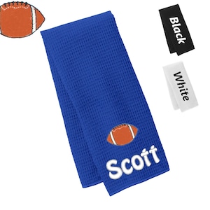 Personalized Football Towel, Gym Towel, Workout Towel, Fitness Towel,  Microfiber, Embroidered Name, Monogrammed Sports Gift