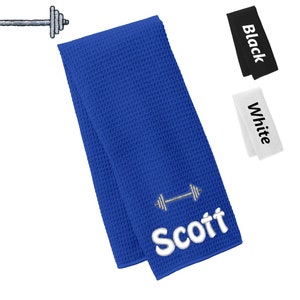 Personalized Weightlifting Towel, Gym Towel, Workout Towel, Fitness Towel,  Waffle Microfiber, Embroidered Name, Monogrammed Sports Gift