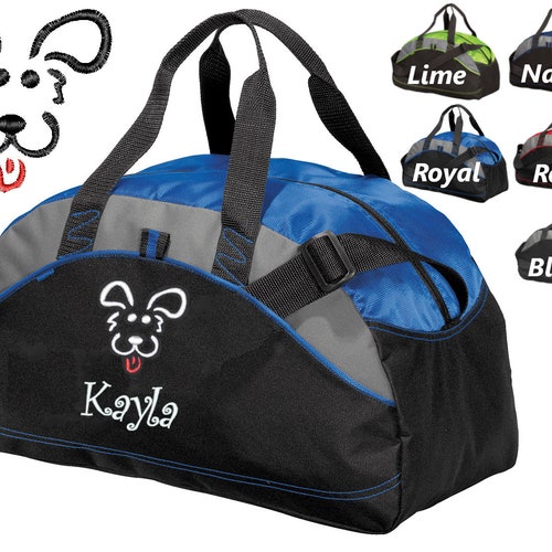 Personalized Dog Duffel Bag Embroidered Puppy Dog Etsy