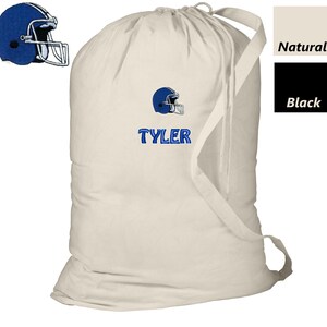 Personalized Football Laundry Bag, Summer Camp Bag, College Dorm Laundry Bag, School Laundry Bag, Embroidered Monogrammed with Name