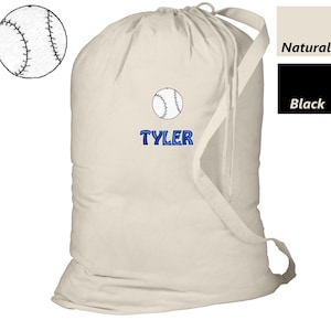 Personalized Baseball Laundry Bag, Summer Camp Bag, College Dorm Laundry Bag, School Laundry Bag, Embroidered Monogrammed with Name