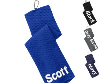 Personalized Golf Towel, Gym Towel, Workout Towel, Fitness Towel,  Waffle Microfiber, Embroidered Name, Monogrammed Golf Gift, Low Price