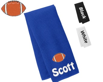 Personalized Football Towel, Gym Towel, Workout Towel, Fitness Towel,  Microfiber, Embroidered Name, Monogrammed Sports Gift