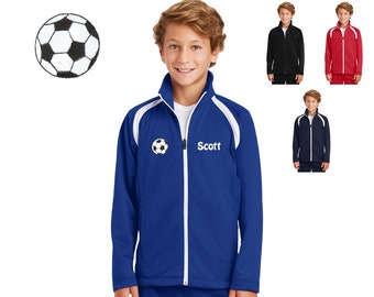 Personalized Kids Soccer Jacket, Kids Sports Jacket, Kids Team Jacket, Polyester Zipper Jacket, Embroidered Name, Kids Gift, Monogrammed