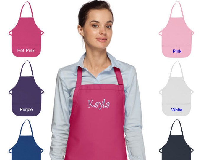 Personalized Apron Embroidered Name Custom Apron Quality Etsy