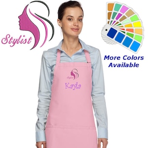 Personalized Hair Stylist Apron Embroidered Salon Design Mom Gift