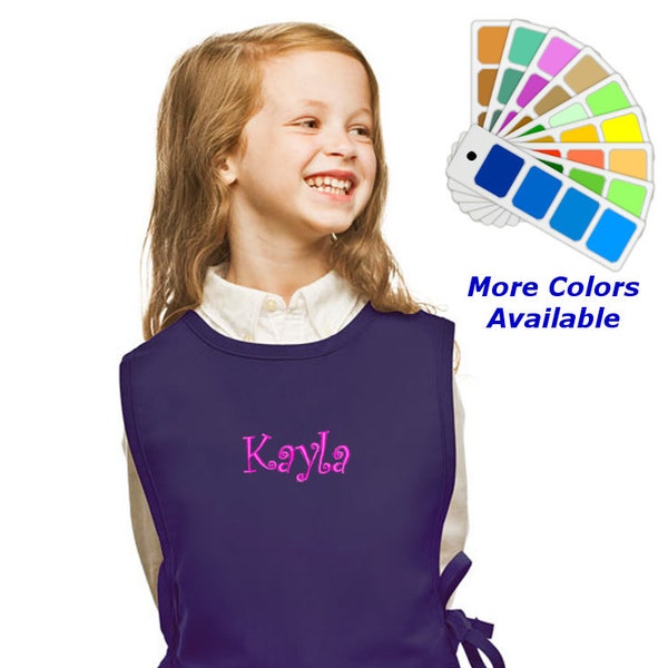 Personalized Kids Cobbler Art Smock Embroidered with Your Name or Text