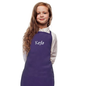 Personalized Purple Kids Apron, Cooking Kitchen Gift, School Gift, Student Gift, Monogrammed, Cooking Party, Art Party, Low Price Apron