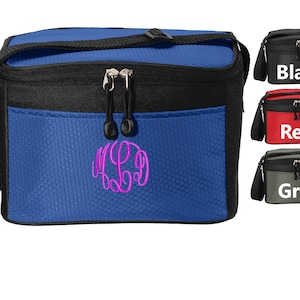 Monogrammed Lunch Bag Box Cooler, with Honeycomb Polyester Fabric, Insulated Embroidered School Work Sports Personalized Custom Name