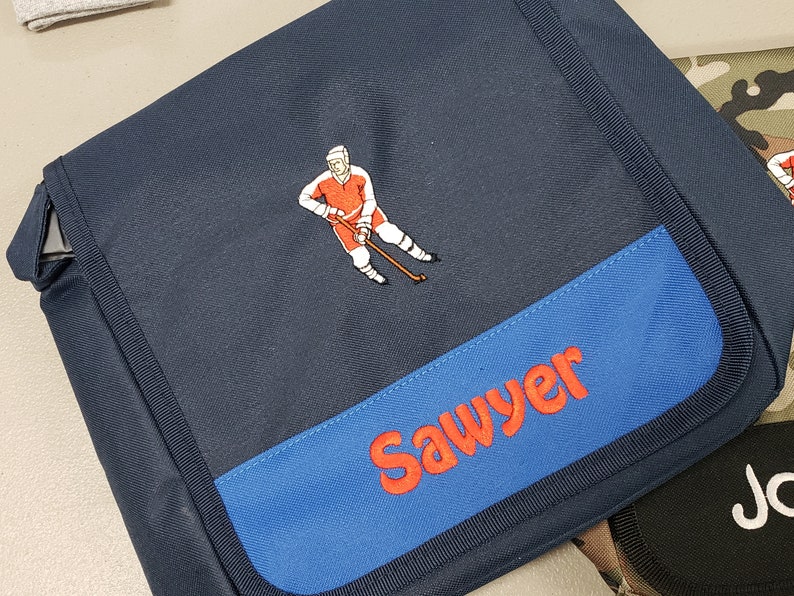 Personalized Hockey Lunch Bag Box Cooler Polyester Canvas Etsy