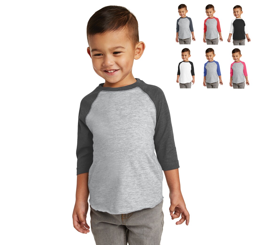 Toddler Baseball Jersey Tshirt, Raglan 3/4 Sleeves, School Student