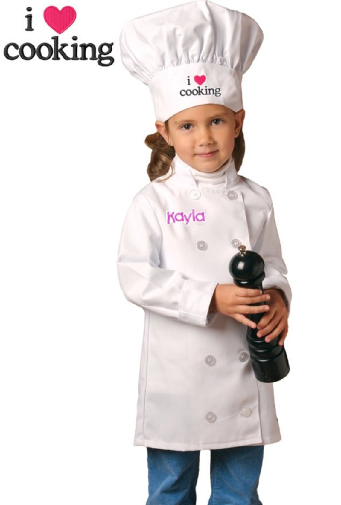 Personalized Kids Chef Coat Jacket With Chef Hat and I Love Etsy UK