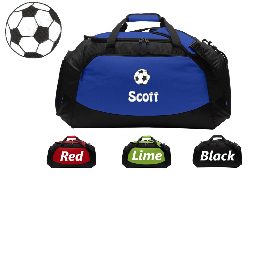 Personalized Large Canvas Soccer Duffel Bag, Duffle Gym Bag, School PE